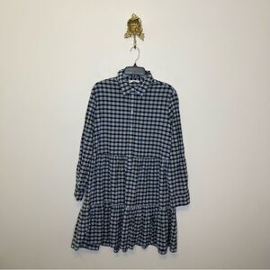 Mango Check Cotton Dress L
